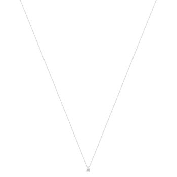 Collier or 375 blanc diamants, 45 cm