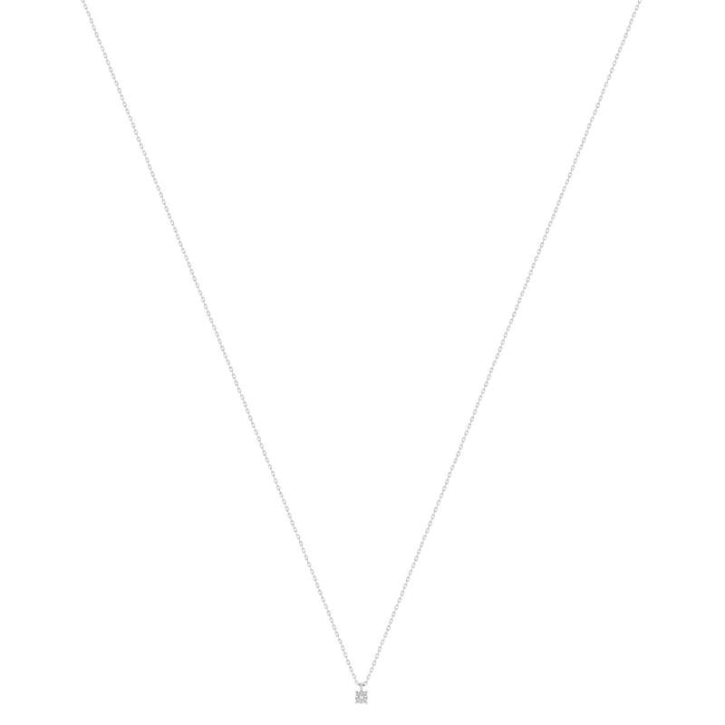 Collier or 375 blanc diamants, 45 cm - vue 2