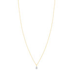 Collier or 375 2 tons diamants, motif goutte 45 cm - vue 2