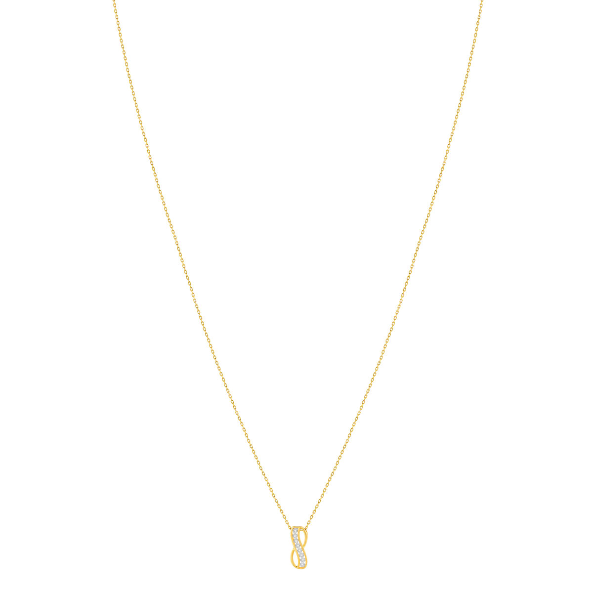 Collier or 375 2 tons diamants, 45 cm - vue 2