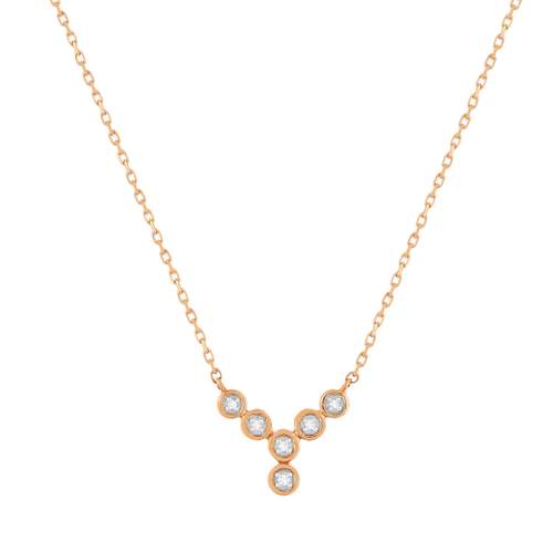 Collier or 375 rose diamants, 45 cm