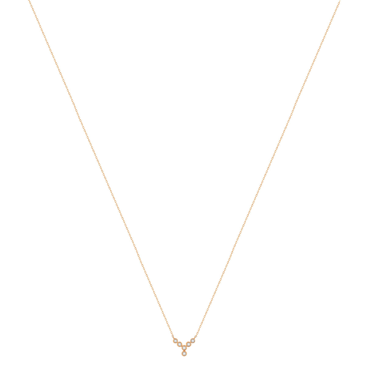 Collier or 375 rose diamants, 45 cm - vue 2