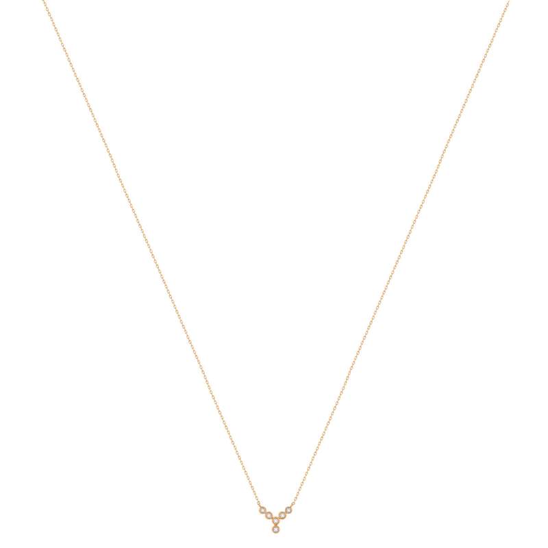 Collier or 375 rose diamants, 45 cm - vue 2