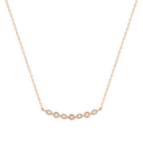 Collier or 375 rose diamants 45 cm