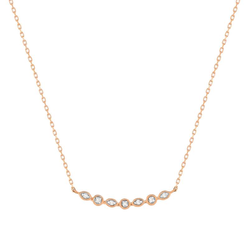Collier or 375 rose diamants 45 cm - vue 1