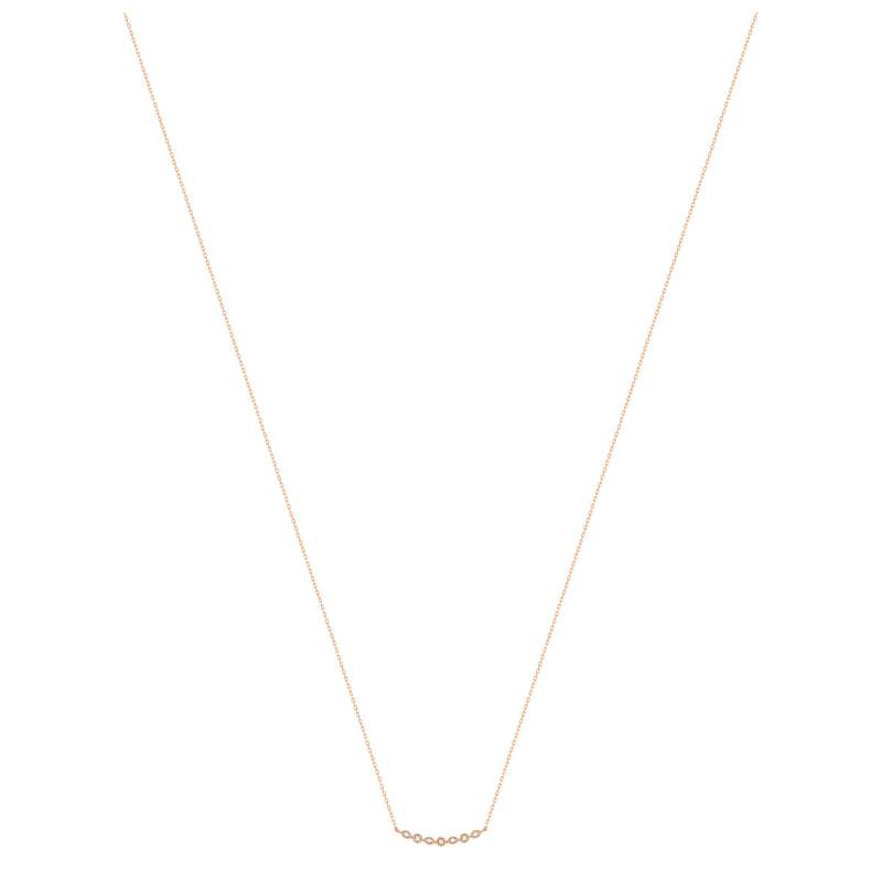 Collier or 375 rose diamants 45 cm - vue 2