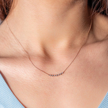 Collier or 375 rose diamants 45 cm