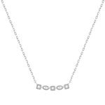 Collier or 375 blanc diamants, motif étoile 45 cm - vue 1