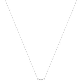 Collier or 375 blanc diamants, motif étoile 45 cm