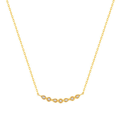 Collier or 375 2 tons diamants, 45 cm - vue 1