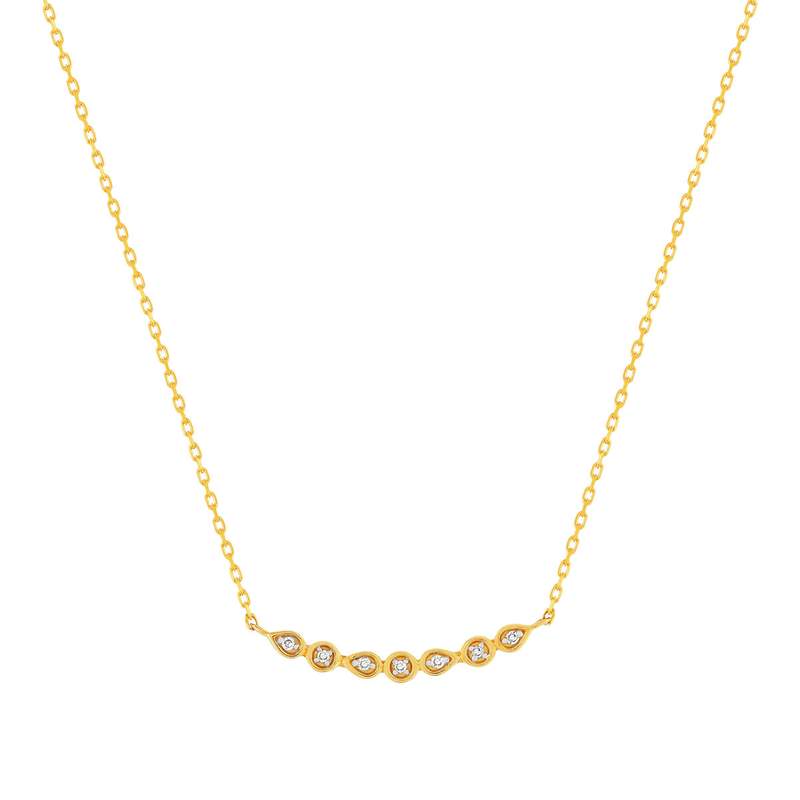 Collier or 375 2 tons diamants, 45 cm - vue 1