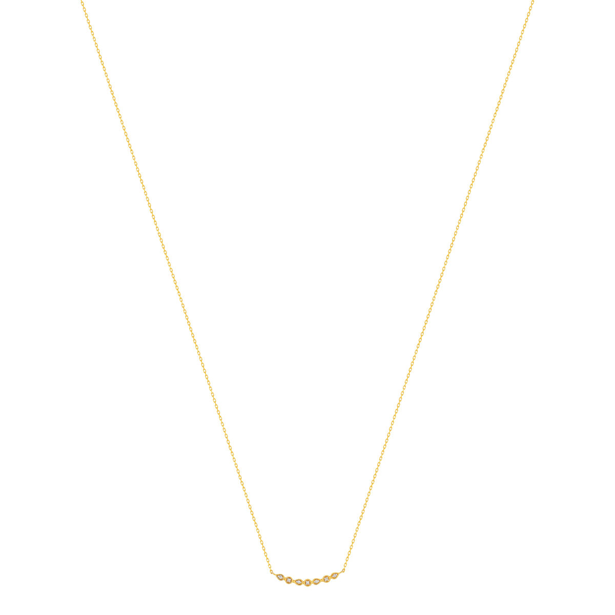 Collier or 375 2 tons diamants, 45 cm - vue 2