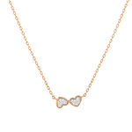 Collier or 375 rose diamants, motif coeur 45 cm - vue 1