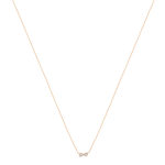 Collier or 375 rose diamants, motif coeur 45 cm - vue 2