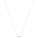Collier or 375 blanc diamants, motif étoile et lune 45 cm - vue 2