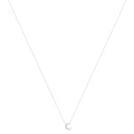 Collier or 375 blanc diamants, motif lune 45 cm - vue 2