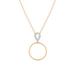 Collier or 375 rose diamants, 45 cm - vue 1