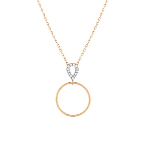 Collier or 375 rose diamants, 45 cm