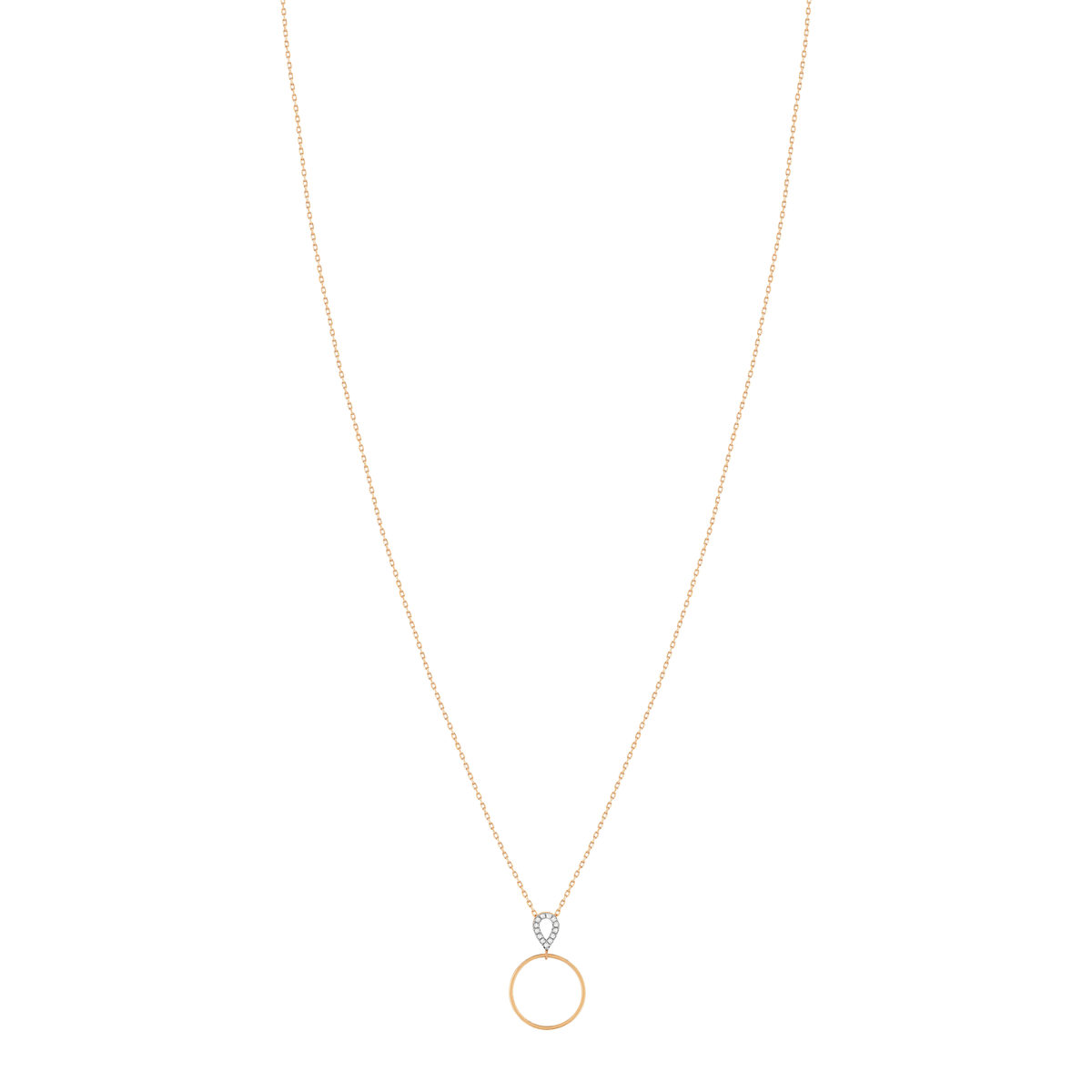 Collier or 375 rose diamants, 45 cm - vue 2