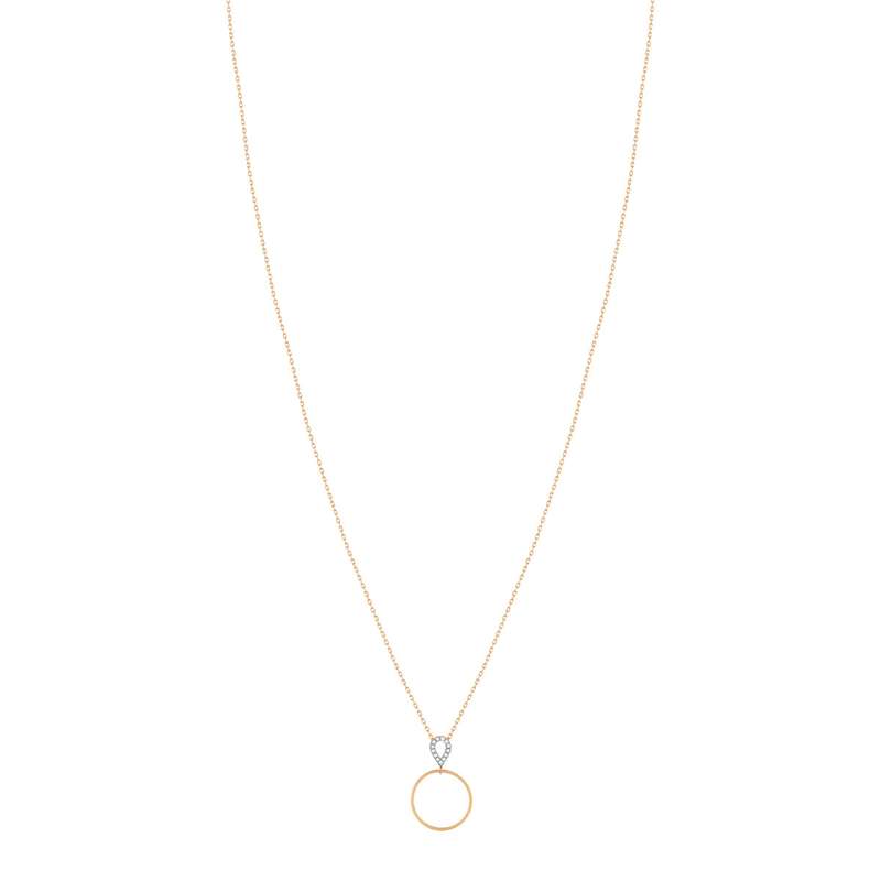 Collier or 375 rose diamants, 45 cm - vue 2