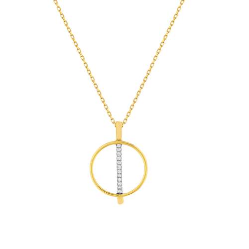 Collier or 375 2 tons diamants, 45 cm