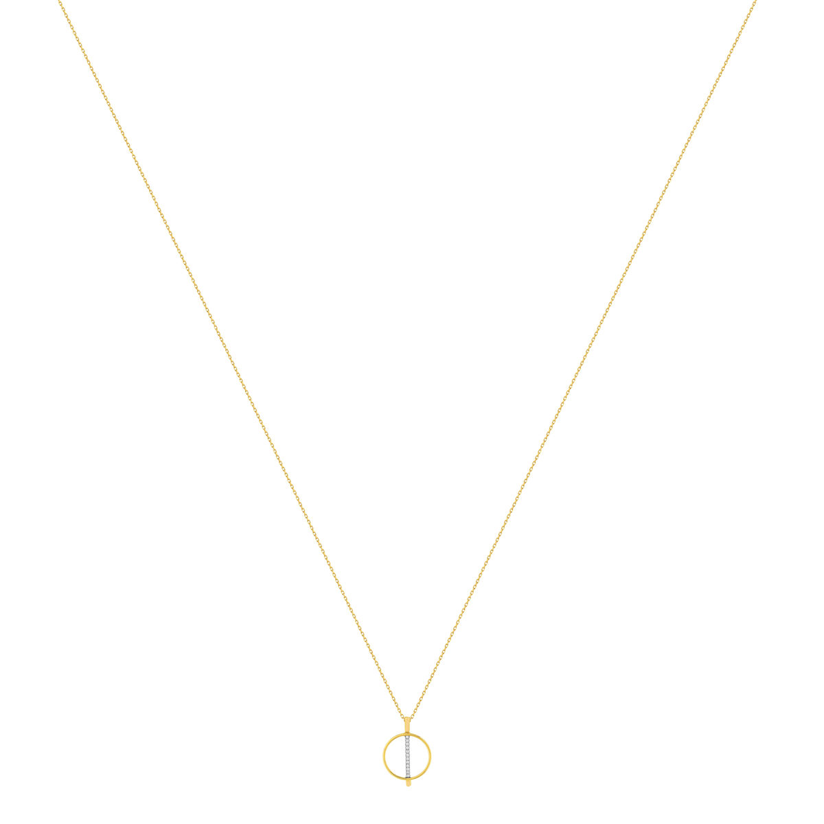 Collier or 375 2 tons diamants, 45 cm - vue 2