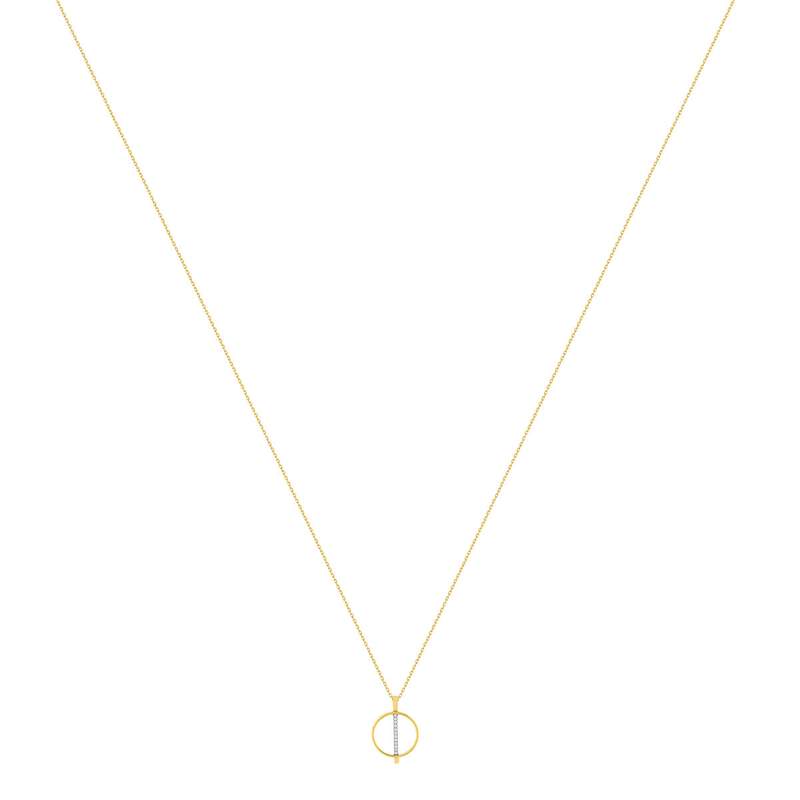 Collier or 375 2 tons diamants, 45 cm - vue 2