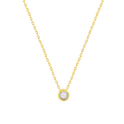 Collier or 375 2 tons diamants, 45 cm - vue 1