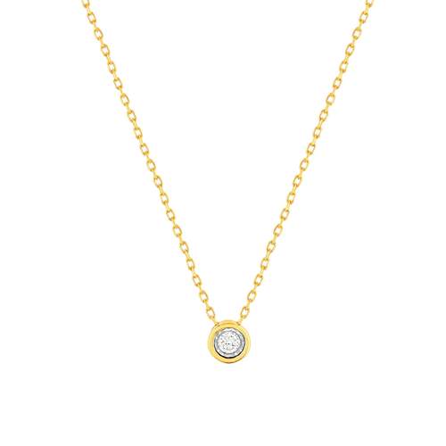 Collier or 375 2 tons diamants, 45 cm