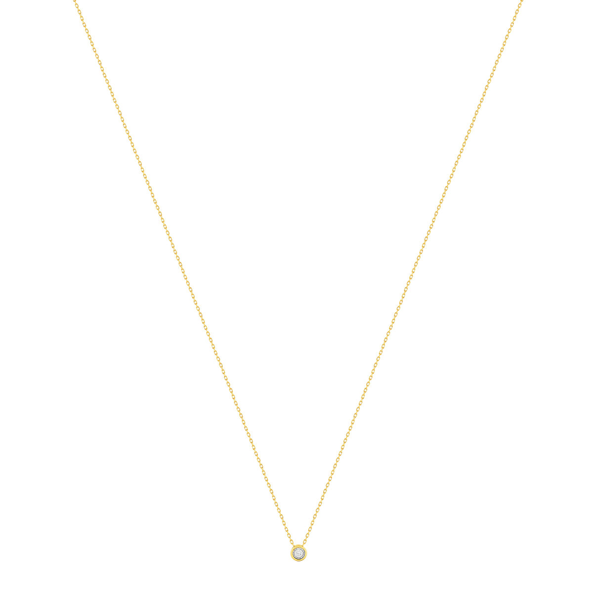 Collier or 375 2 tons diamants, 45 cm - vue 2