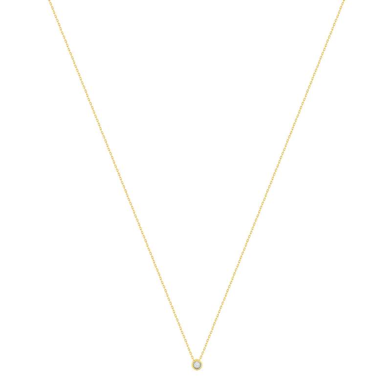 Collier or 375 2 tons diamants, 45 cm - vue 2
