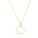 Collier or 375 2 tons diamants, 45 cm - vue 1