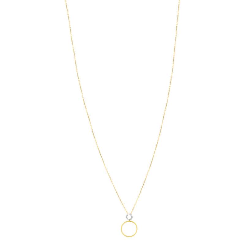 Collier or 375 2 tons diamants, 45 cm - vue 2