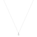 Collier or 375 blanc diamants, 45 cm - vue 2