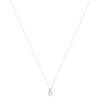 Collier or 375 blanc diamants, 45 cm