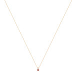 Collier or 375 rose tourmaline zirconia, 45 cm - vue 2