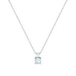 Collier or 375 blanc aigue-marine zirconia, 45 cm - vue 1