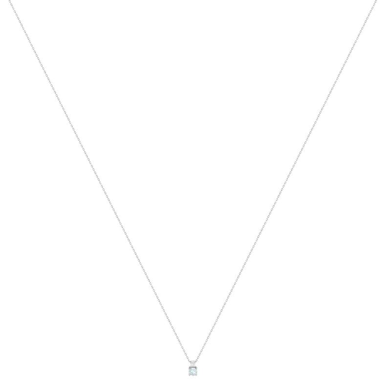 Collier or 375 blanc aigue-marine zirconia, 45 cm - vue 2