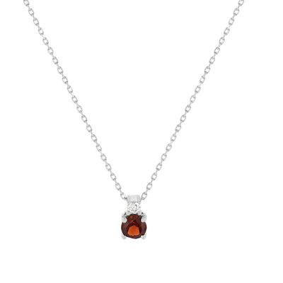 Collier or 375 blanc grenat zirconia, 45 cm