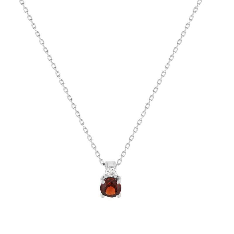 Collier or 375 blanc grenat zirconia, 45 cm - vue 1