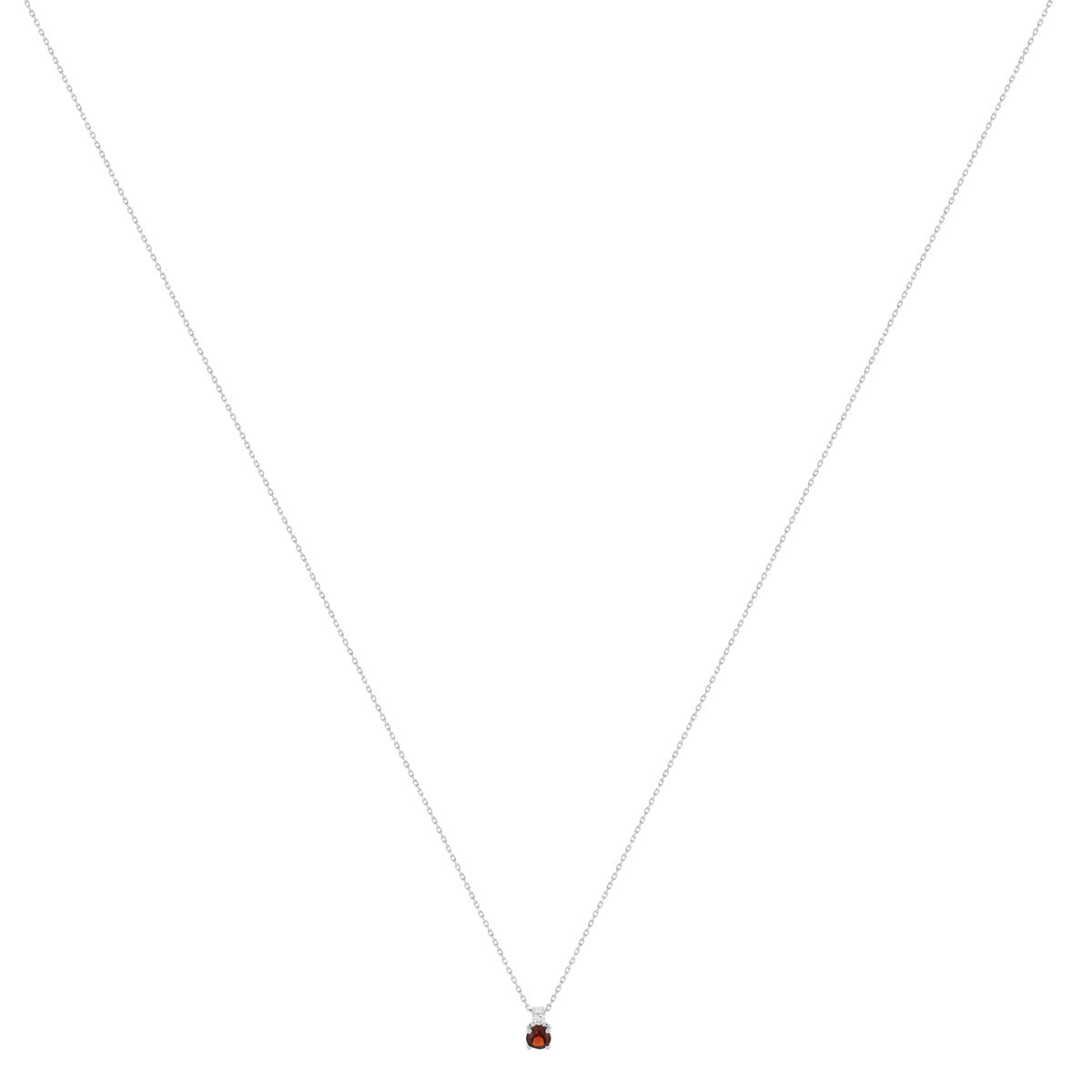Collier or 375 blanc grenat zirconia, 45 cm - vue 2