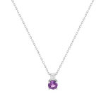 Collier or 375 blanc améthyste zirconia, 45 cm - vue 1