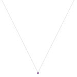 Collier or 375 blanc améthyste zirconia, 45 cm - vue 2