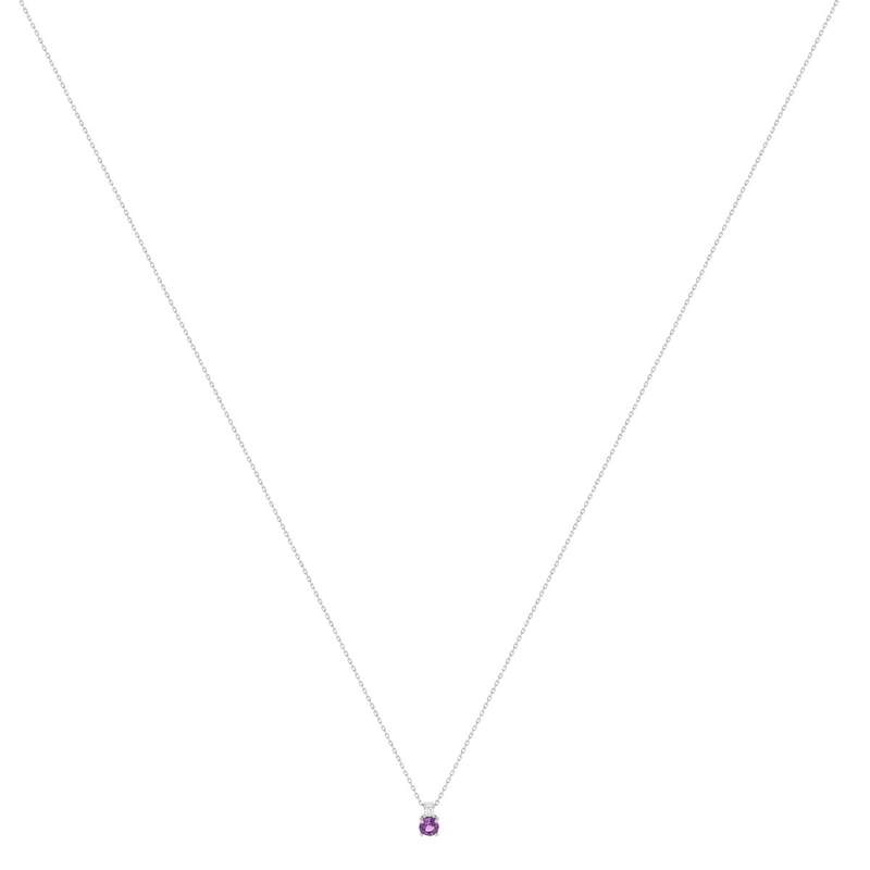Collier or 375 blanc améthyste zirconia, 45 cm - vue 2