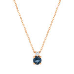 Collier or 375 rose topaze traitée zirconia, 45 cm - vue 1