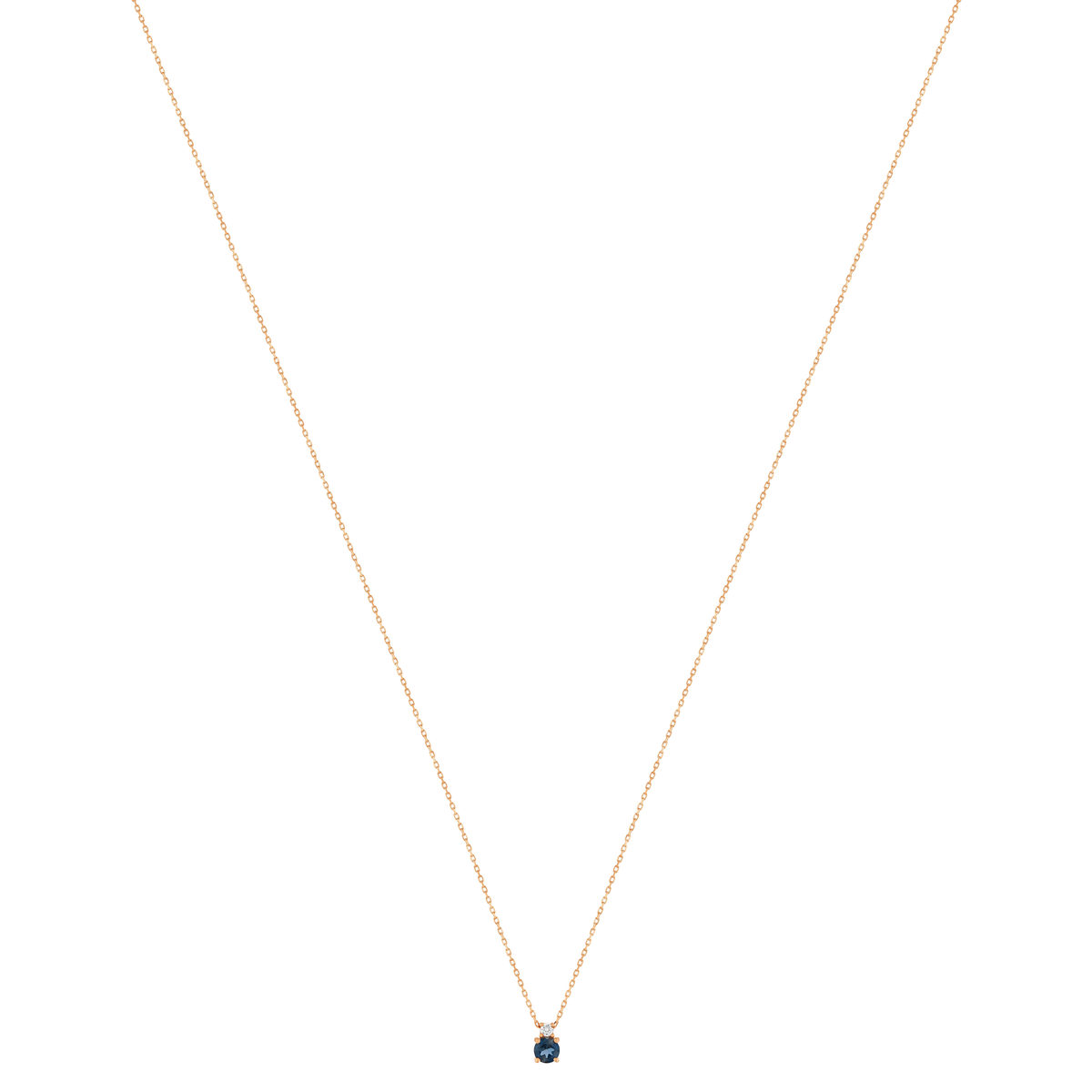 375 gold necklace with rose topaz treated zirconia, 45 cm - view 2