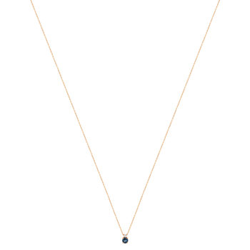 375 gold necklace with rose topaz treated zirconia, 45 cm