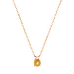 Ketting van 375 goud met roze citrien en zirkonia, 45 cm - afbeelding 1