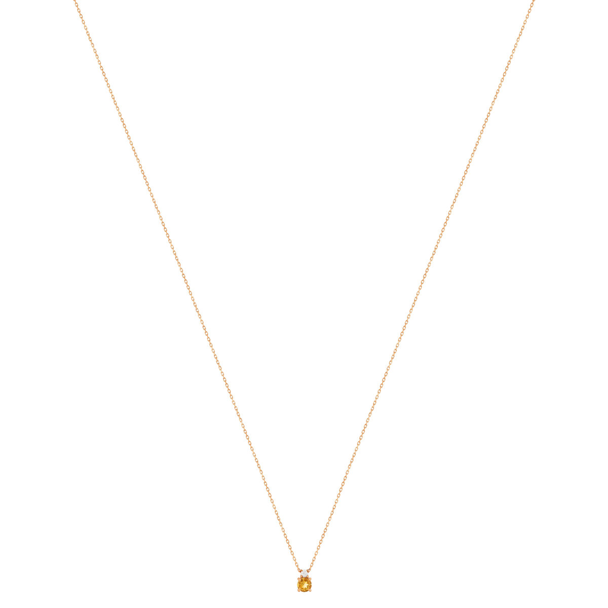 375 Rooscitrien zirkonia gouden collier, 45 cm - bekijk 2