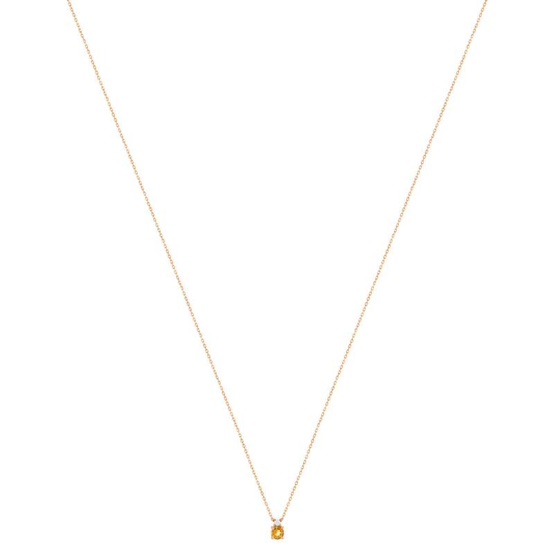 Collier or 375 rose citrine zirconia, 45 cm - vue 2